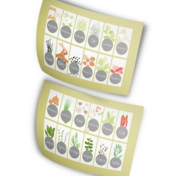 Vorbedruckte Gewürzetiketten (24 Stück auf zwei Bögen)