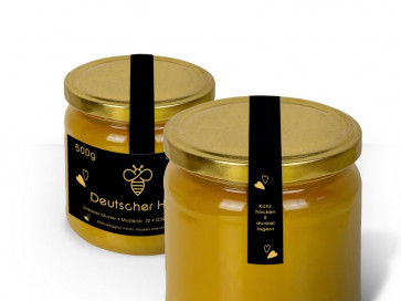 Siegeletiketten "Goldbiene" auf Glas