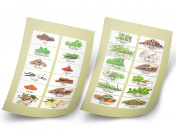 Vorbedruckte Gewürzetiketten (24 Stück auf zwei Bogen)