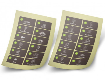 Vorbedrucktes Gewürzetikett (Set mit 24 Aufklebern)