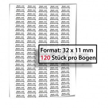 Sortenetiketten "Wald- und Blütenhonig" (Lagerprodukt)