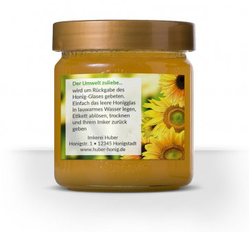 DIB-konformes Rückseitenetikett "Sonnenblume"