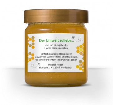 DIB-konformes Rückenetikett "Wabenehonig"