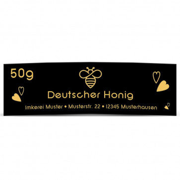 Mini-Honigglasetikett "Goldbiene"