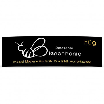 Mini-Honigglasetikett "Herzbiene"