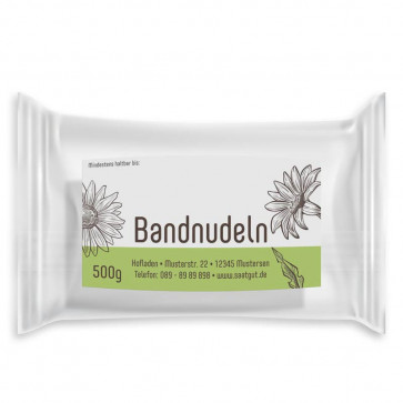 Etikett im Hofladen-Design "Bandnudeln"