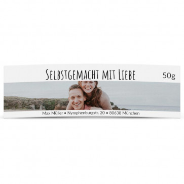 Fotostyle-Honigglasetikett "Selbstgemacht mit Liebe"