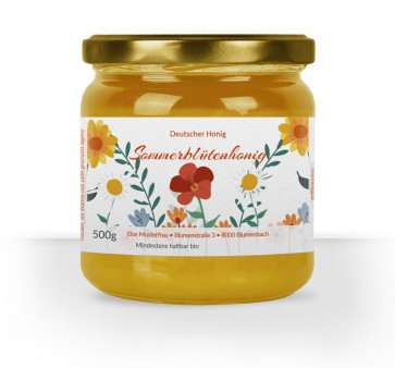 Etikett "Bienentraum" auf 500 g Glas