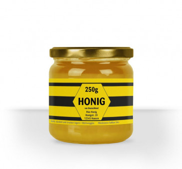 Kleines Honigetikett "Willi" auf dem Honigglas