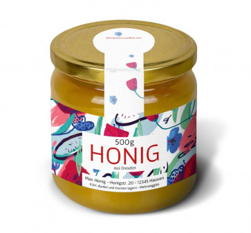 Kl. Gewährverschlussetikett "Dancer" bringt Farbe auf Ihr 250g Glas