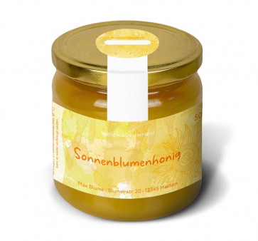 Gewährverschlussetikett "Farbentanz" in Gelb