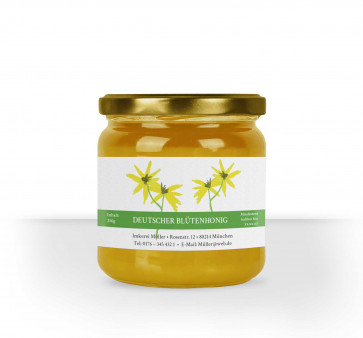 Kleine Honigglas-Etiketten "Floral" in Grün