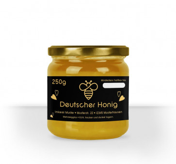 Kleines Honigglasetikett "Goldbiene"