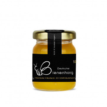 Mini-Gewährverschlussetiketten "Herzbiene" -auf Honigglas