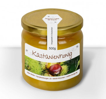 Großes Gewährverschlussetikett "Kastanienhonig"