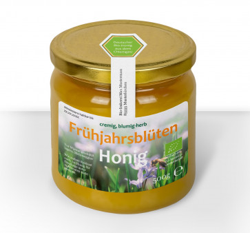 Gewährverschlussetikett "Blaustern" auf Honigglas