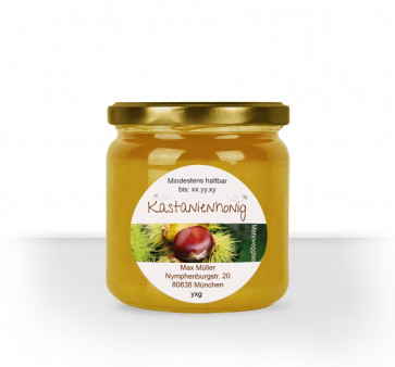 Rundes Etikett "Kastanienhonig"