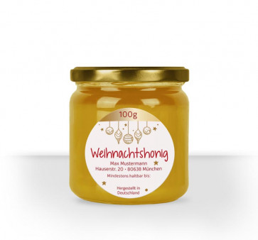 Runde Etiketten "Sternenblick" auf Glas