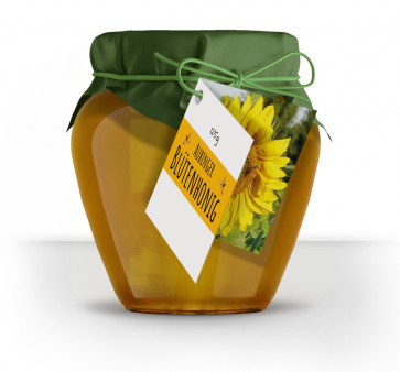 Klappkarten für Geschenkhänger im Design "Blütenhonig"