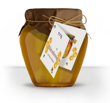 Klappkarten "Dicke Biene" am Honigglas