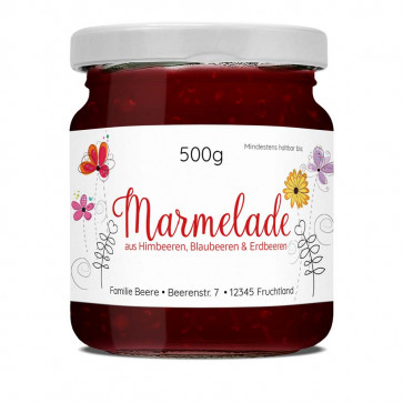 Konfitürenetiketten "Blumenfreunde"