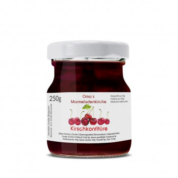 Kleines Aquarelletikett "Kirschkonfitüre"