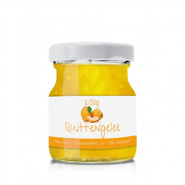 Etikett "Quittengelee" auf dem Glas