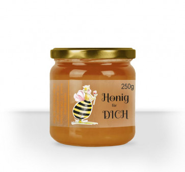 Transparentes Polyesteretikett im Design "Bienenkönigin