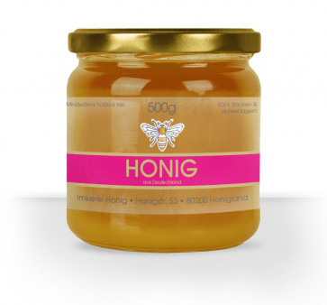 Etikett "Bee Stripes" für transparente Etiketten