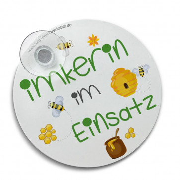 Hinterglasschild "Mein Schwarm" mit Saugnapf