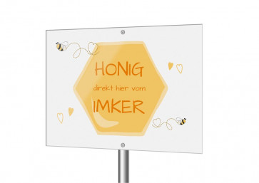 Aluverbundschild "Honigliebe"