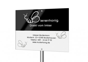 Werbeschild "Herzbiene"