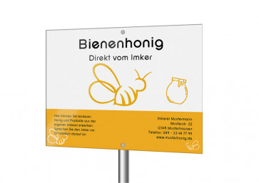 Werbeschild „Bienenhonig“ (editierbar)