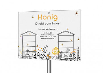 Werbeschild "Blumenbeute"
