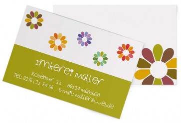 Visitenkarten "Happy Flowers"