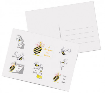 Sticker-Postkarten "Bienenkönigin"
