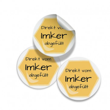Runde Zusatzetiketten "Imkerwabe" 25 mm rund