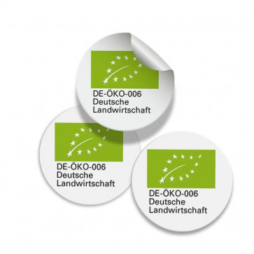 Runde Zusatzetiketten "Biosiegel" Ø 25 mm 