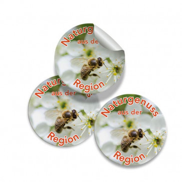 Runde Zusatzetiketten "Naturgenuss" Ø 25 mm 
