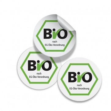 Runde Zusatzetiketten "Biosiegel" Ø 25 mm 