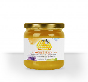 Honigglasetikett Design Aquarell Wabe