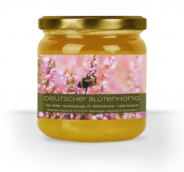 Honigglas-Etiketten "Frische Heide" in Braun