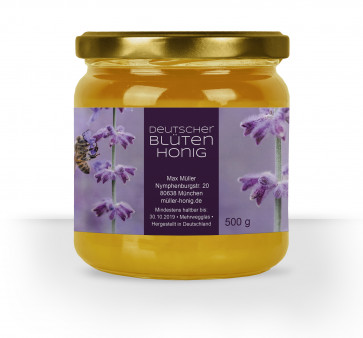 Honigglasetikett "Lavendelzart" in Dunkellila