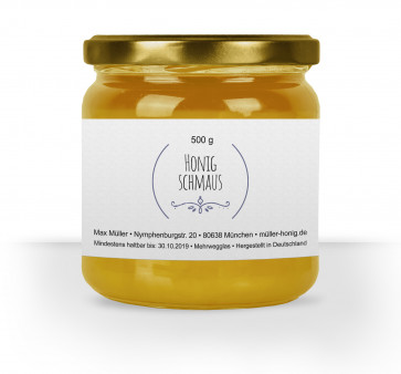 Honigglasetikett "Ornament" auf Glas