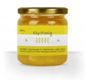 Honigetiketten "Rapshonig"