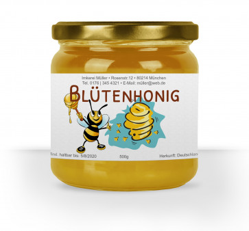 Honigglas-Etikett "Wilde Maja" braun