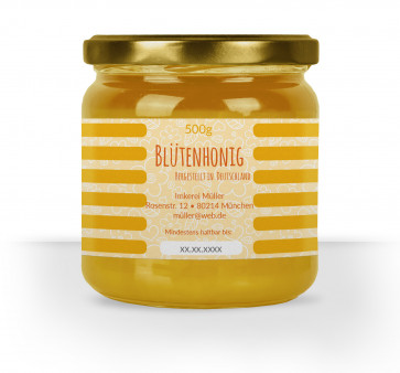 Honigglas-Etiketten "Yellow Love"