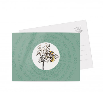 Grußkarte "Bienenblüte" grün