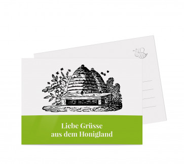 Grußkarten "Bienenhaus" grün