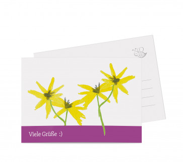 Grußkarten "Floral" lila